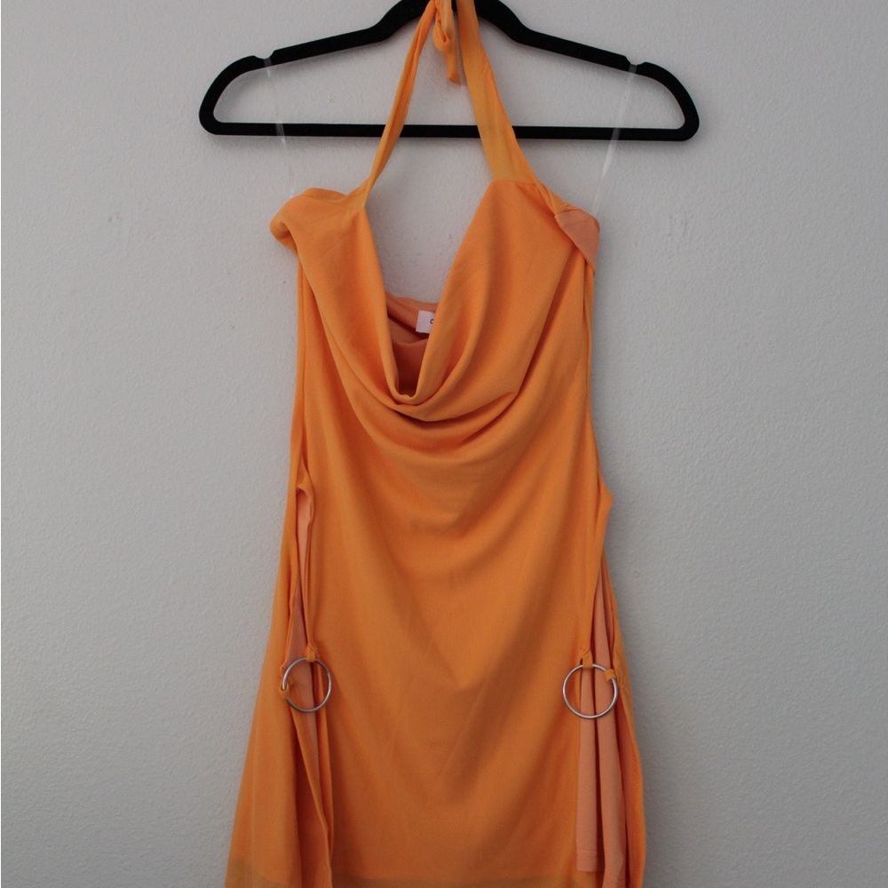 OUTCAST Orange Slip Mini Dress